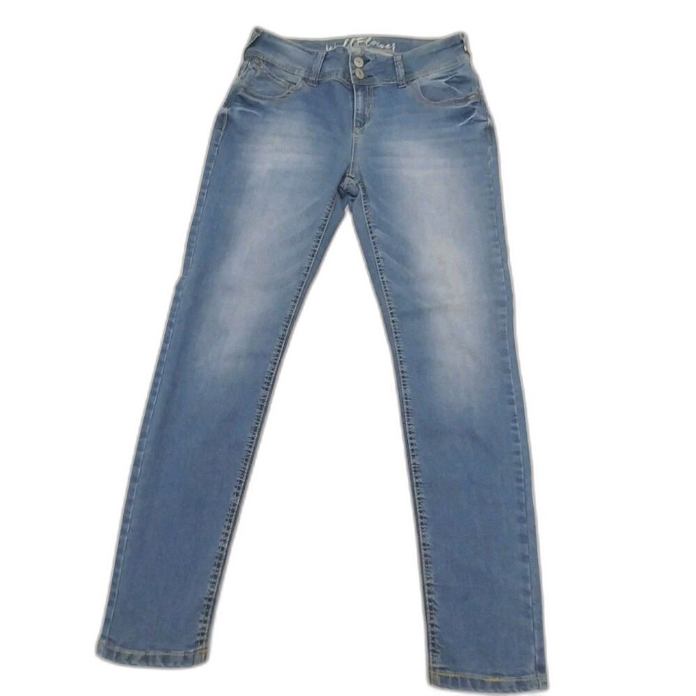 Wallflower Skinny Jeans Size 11  Stretch Light Wash Blue Factory Fade #E17